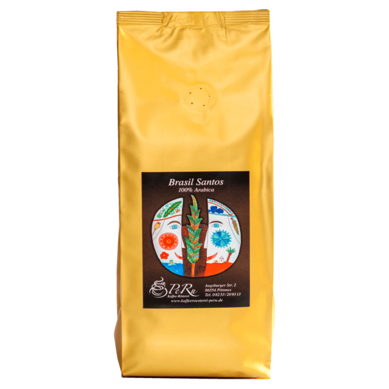Brasil Santos Kaffee in goldenem Kaffebeutel