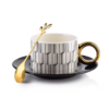 Design Kaffeetasse mit Unterteller und Löffel Kendal No. 3