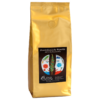 Kaffeebohnen aus der dominikanischen Republik in goldenem Beutel