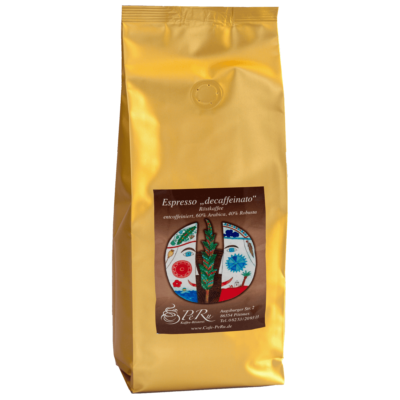 entkoffeinierter Espresso decaffeinato aus Arabica und Robustabohnen